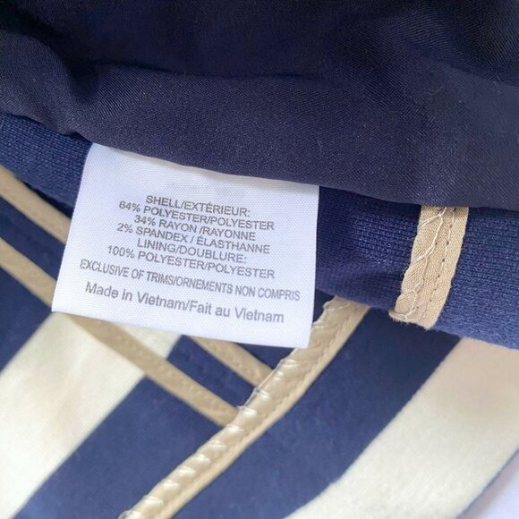 TORY BURCH AUGUSTA NAVY STRIPED NOTCHED LAPEL BLAZER - XL - Picture 11 of 11